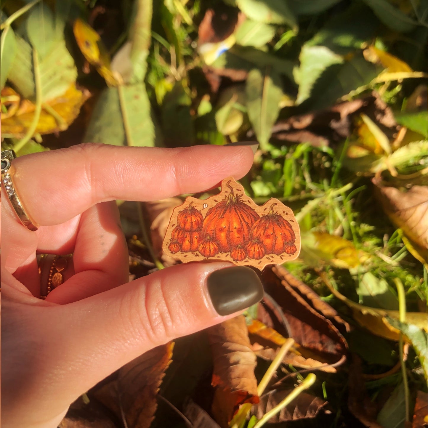 Pins en bois - Les copines citrouilles