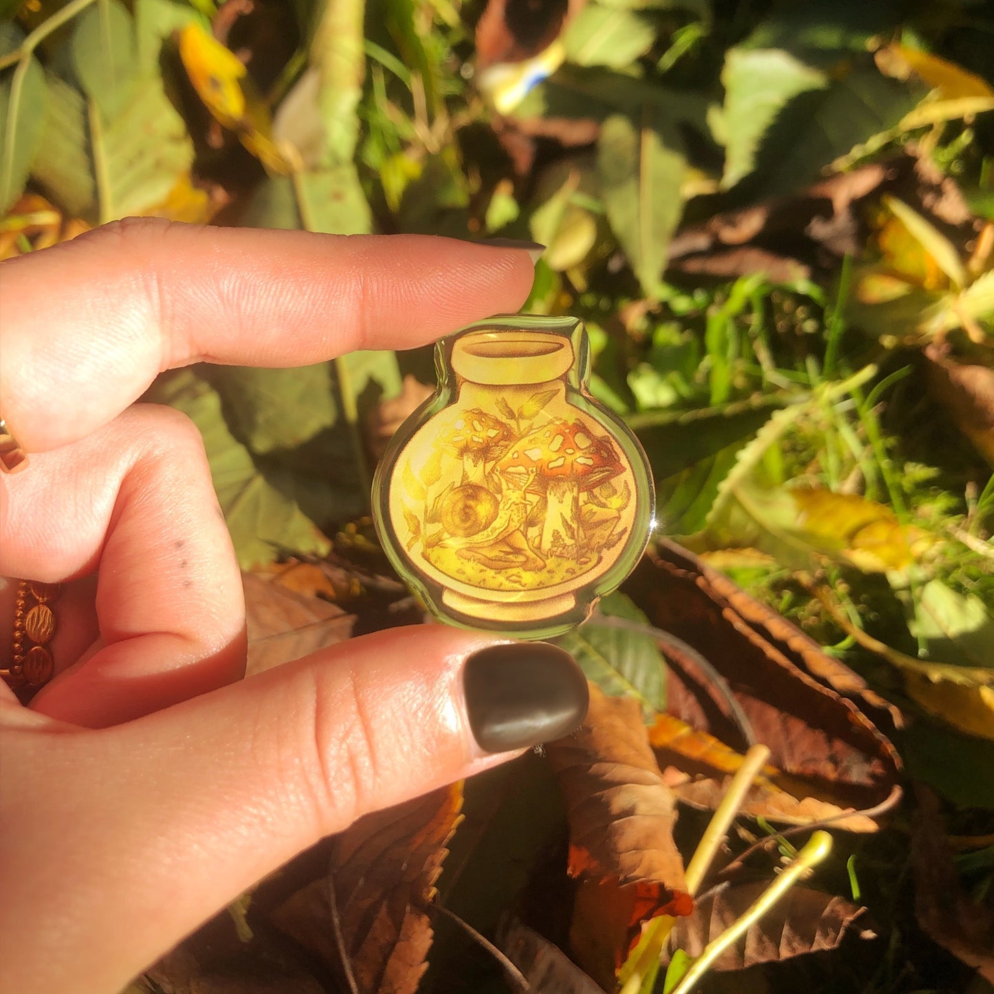 Pins en acrylique époxy - Terrarium ensoleillé