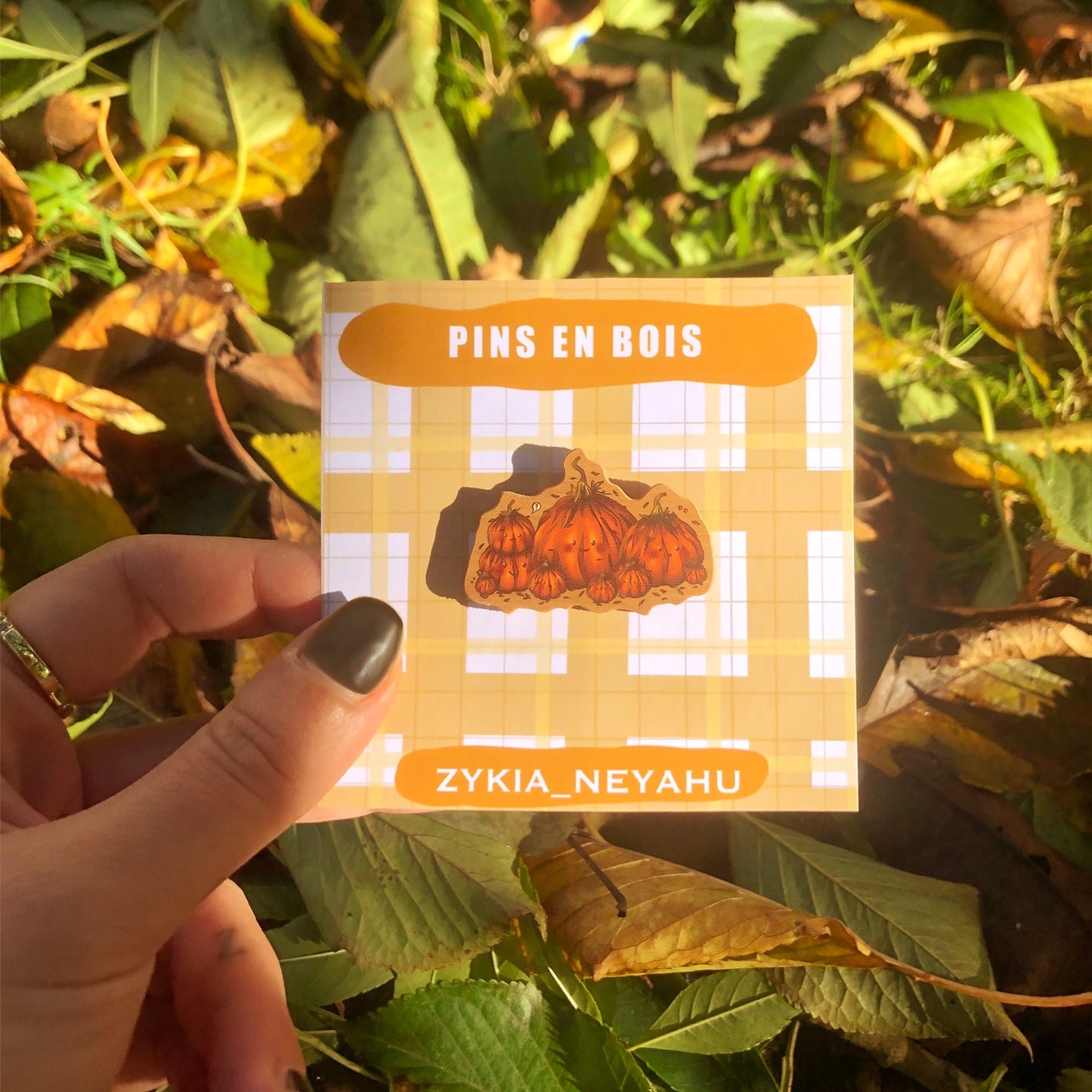 Pins en bois - Les copines citrouilles