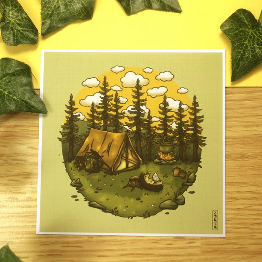 Mini impression - Hérisson qui fait du camping