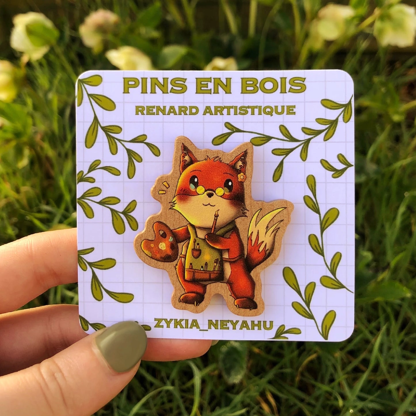 Pins en bois - Renard artistique