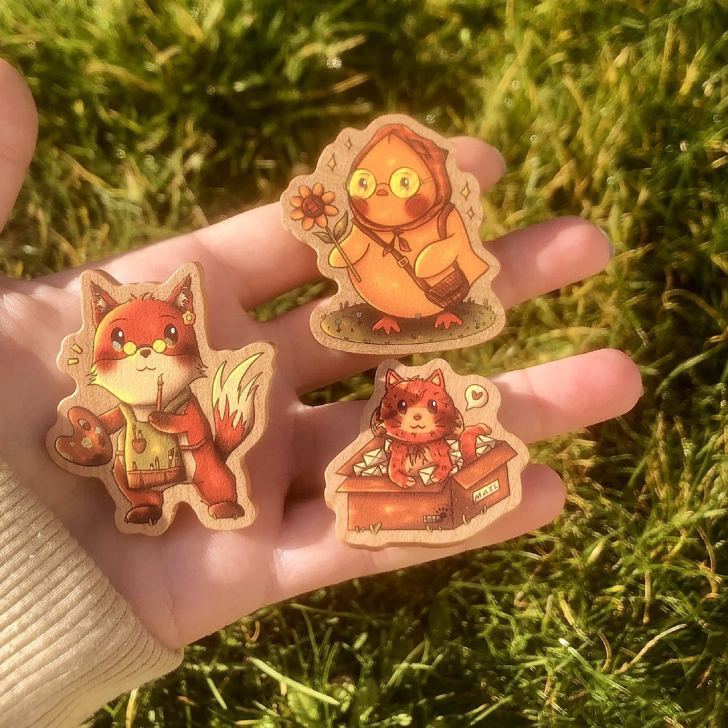 Pins en bois - Renard artistique