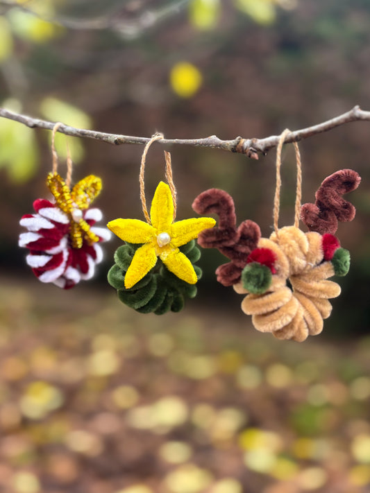 Décoration suspendu - x3 Couronne de Noël