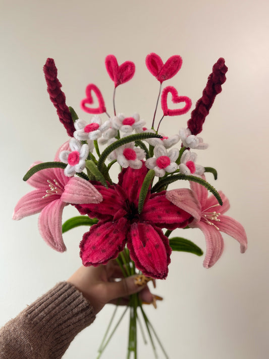 Bouquet éternel - Velours rosé